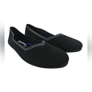 Seven7 Katelyn Black Stretch Ballet Flats Shoes Comfort Knit Sz 9 Womens